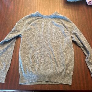 Banana Republic Gray Crewneck Sweater with Ribbed Details